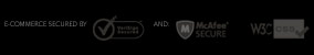 VeriSign Secured, McAfee Secure, W3C CSS compliant